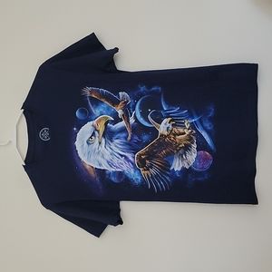 DOM Navy Eagles & Planets Navy T-Shirt S